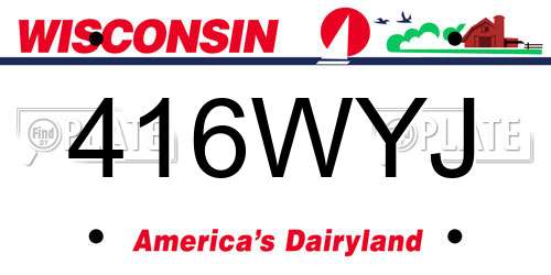 416WYJ Wisconsin License Plate