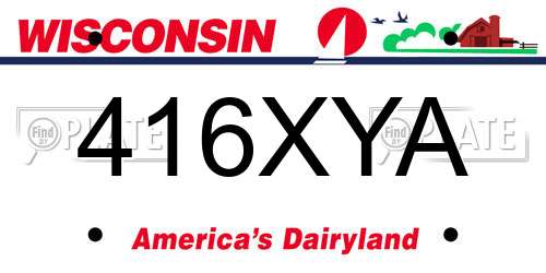 416XYA Wisconsin License Plate