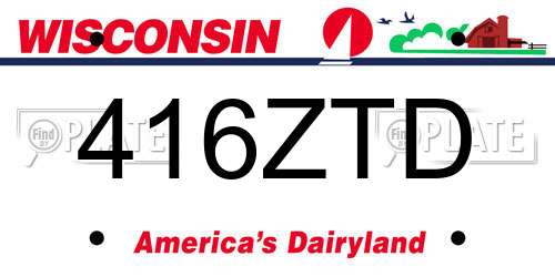 416ZTD Wisconsin License Plate