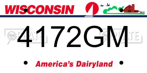 4172GM Wisconsin License Plate