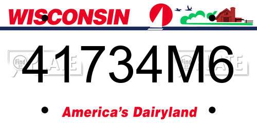 41734M6 Wisconsin License Plate