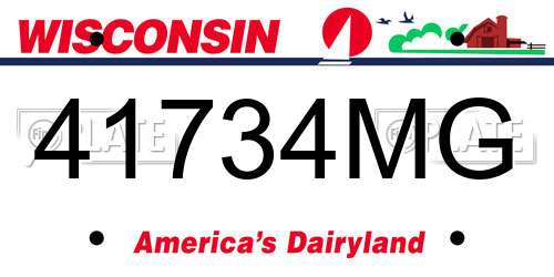 41734MG Wisconsin License Plate