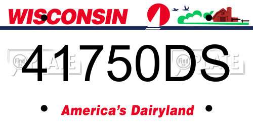 41750DS Wisconsin License Plate