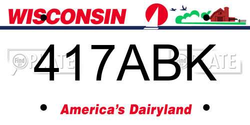 417ABK Wisconsin License Plate
