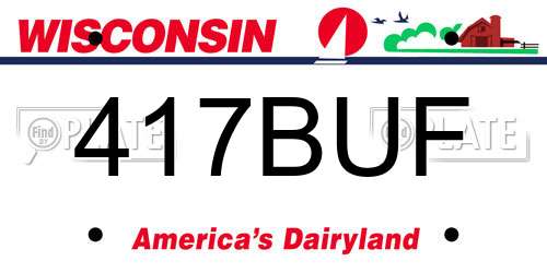 417BUF Wisconsin License Plate