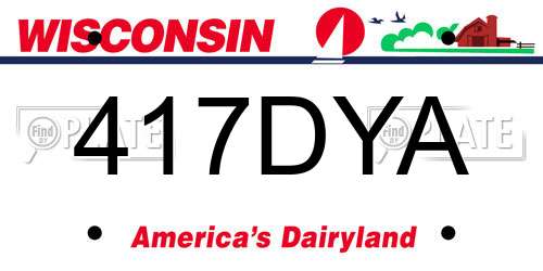 417DYA Wisconsin License Plate