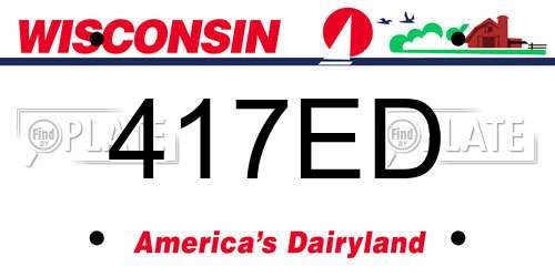 417ED Wisconsin License Plate