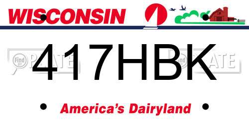 417HBK Wisconsin License Plate