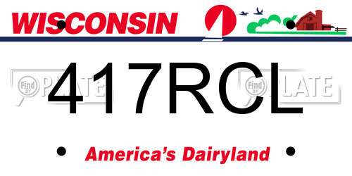 417RCL Wisconsin License Plate