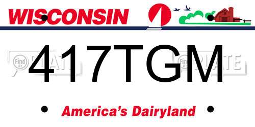 417TGM Wisconsin License Plate