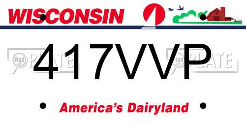 417VVP Wisconsin License Plate