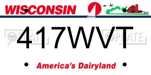 417WVT Wisconsin License Plate