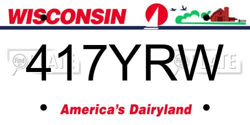 417YRW Wisconsin License Plate