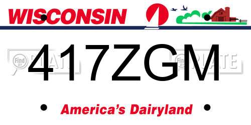417ZGM Wisconsin License Plate