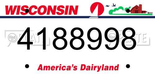 4188998 Wisconsin License Plate