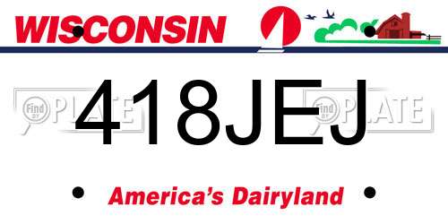 418JEJ Wisconsin License Plate