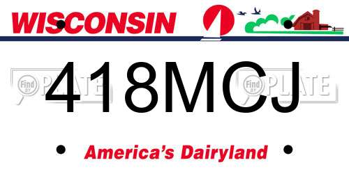 418MCJ Wisconsin License Plate