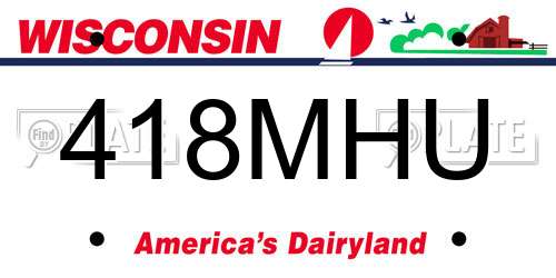 418MHU Wisconsin License Plate