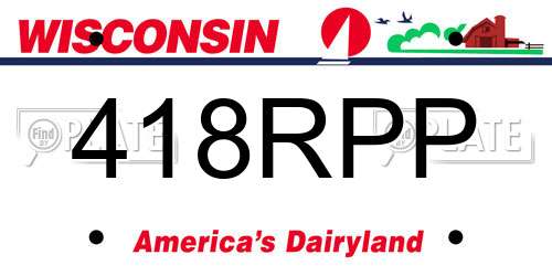418RPP Wisconsin License Plate