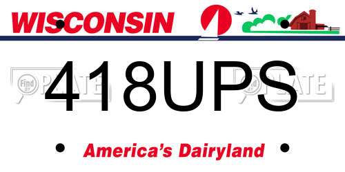 418UPS Wisconsin License Plate