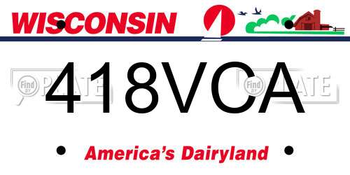 418VCA Wisconsin License Plate