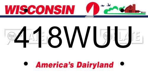 418WUU Wisconsin License Plate