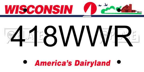 418WWR Wisconsin License Plate