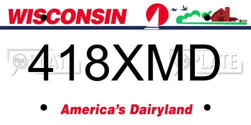 418XMD Wisconsin License Plate