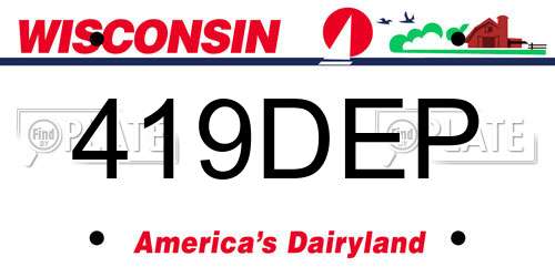 419DEP Wisconsin License Plate