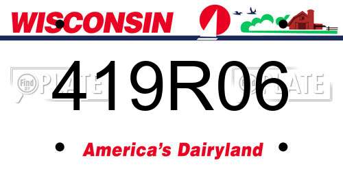 419R06 Wisconsin License Plate