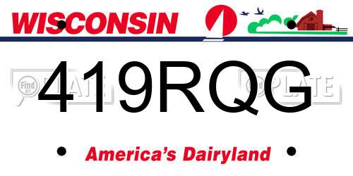 419RQG Wisconsin License Plate