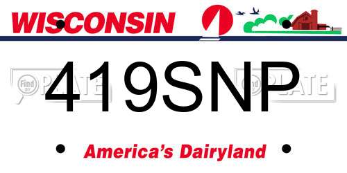 419SNP Wisconsin License Plate