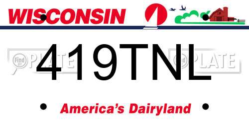 419TNL Wisconsin License Plate