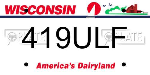 419ULF Wisconsin License Plate