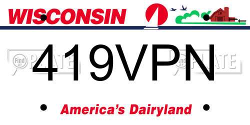 419VPN Wisconsin License Plate