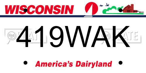419WAK Wisconsin License Plate