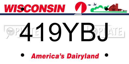 419YBJ Wisconsin License Plate