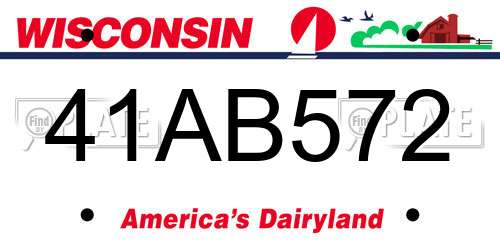 41AB572 Wisconsin License Plate
