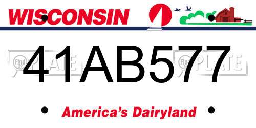 41AB577 Wisconsin License Plate