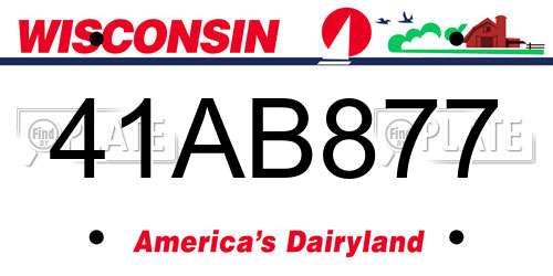 41AB877 Wisconsin License Plate