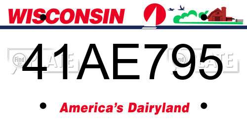 41AE795 Wisconsin License Plate