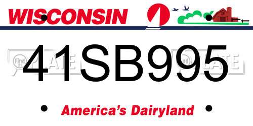 41SB995 Wisconsin License Plate