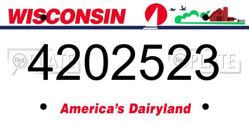 4202523 Wisconsin License Plate