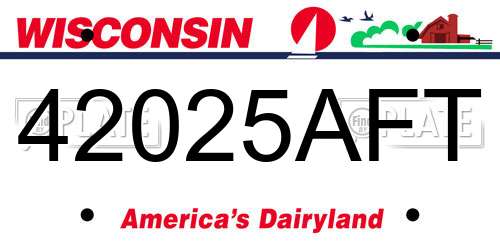 42025AFT Wisconsin License Plate