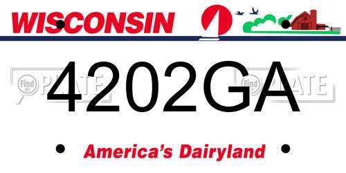 4202GA Wisconsin License Plate