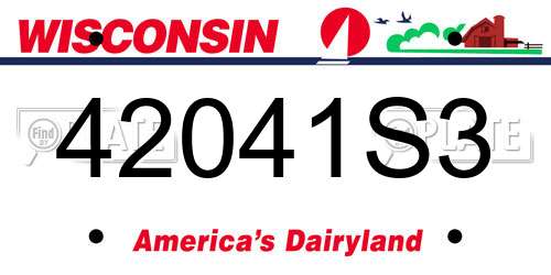 42041S3 Wisconsin License Plate