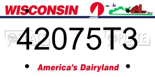 42075T3 Wisconsin License Plate
