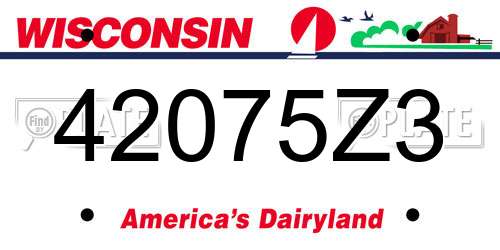 42075Z3 Wisconsin License Plate