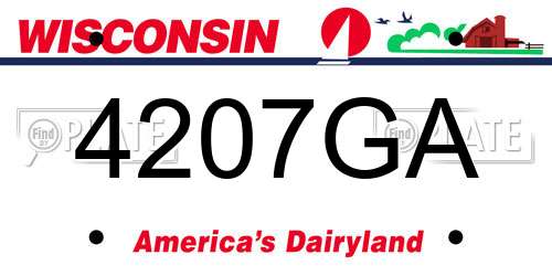 4207GA Wisconsin License Plate