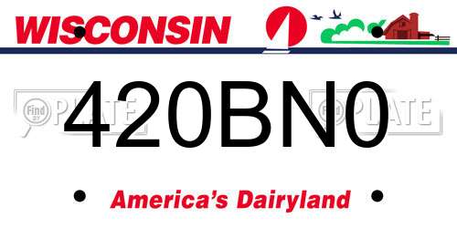 420BN0 Wisconsin License Plate